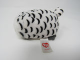 Ty Teenie Beanie Baby Nellie Teeny Tys White/Black White Owl Polyester Fiber -- Used
