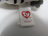 Ty Teenie Beanie Baby Nellie Teeny Tys White/Black White Owl Polyester Fiber -- Used