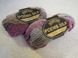 Wisdom Yarns Poems Silk Yarn Multicolored 2 Skeins 109 Yards Each -- New