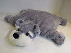 KellyToy Pillow Chums Dog Gray/White Ages 3 & Up Q017 Polyester Fiber -- Used