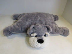 KellyToy Pillow Chums Dog Gray/White Ages 3 & Up Q017 Polyester Fiber -- Used