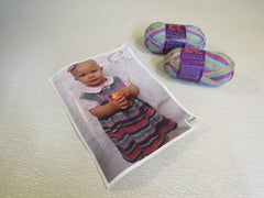 Ella Rae Phoenix DK Prints Yarn 2 Skeins 251 Yards Each Rose/Teal/Lime Green/Tan -- New