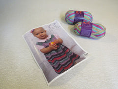 Ella Rae Phoenix DK Prints Yarn 2 Skeins 251 Yards Each Rose/Teal/Lime Green/Tan -- New