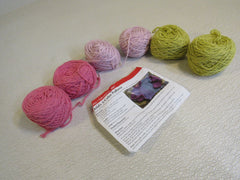 Yarn 6 Balls Pink/Rose/Lime Cotton Linen -- New
