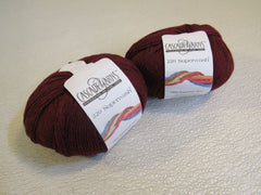 Cascade Yarns 220 Superwash Yarn Wine 2 Balls 220 Yards Each 100% Superwash Wool -- New