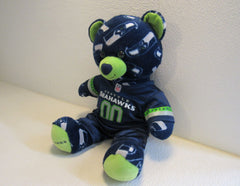 BABW Seattle Seahawks Plush Bear Build-A-Bear Blue/Green Polyester Fiber -- Used