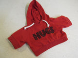 BABW Build A Bear Clothing Hugs Hoodie Red/Black Ages 3 & Up 1050238 -- Used