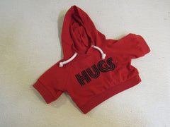 BABW Build A Bear Clothing Hugs Hoodie Red/Black Ages 3 & Up 1050238 -- Used