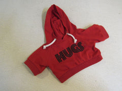 BABW Build A Bear Clothing Hugs Hoodie Red/Black Ages 3 & Up 1050238 -- Used