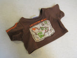 BABW Build A Bear Clothing T Shirt Brown Ages 3 & Up Treasure Hunt -- Used