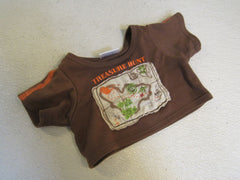 BABW Build A Bear Clothing T Shirt Brown Ages 3 & Up Treasure Hunt -- Used