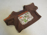 BABW Build A Bear Clothing T Shirt Brown Ages 3 & Up Treasure Hunt -- Used