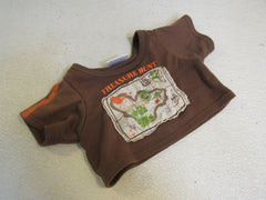 BABW Build A Bear Clothing T Shirt Brown Ages 3 & Up Treasure Hunt -- Used