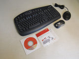 Microsoft Multimedia Keyboard & Mouse 1.1 6-ft Cord Software Disk 1014 2000 -- New