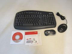 Microsoft Multimedia Keyboard & Mouse 1.1 6-ft Cord Software Disk 1014 2000 -- New