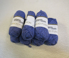 Elann Bamboo Fushion Yarn Periwinkle/Gray 7 Skeins 96 Yards Each -- New