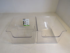M Design Organizing Bins Lot of 2 9.25in x 9.25in x 8in Clear RI1423 -- New