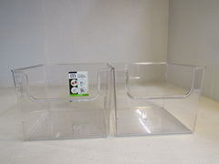 M Design Organizing Bins Lot of 2 9.25in x 9.25in x 8in Clear RI1423 -- New