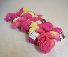 Ivy Brambles Superwash Worsted Yarn Tulips 5 Skeins 250 Yards Each Pink/Yellow -- New