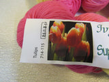 Ivy Brambles Superwash Worsted Yarn Tulips 5 Skeins 250 Yards Each Pink/Yellow -- New