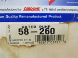 Parts Plus Water Pump By Cardone 58-260 -- New
