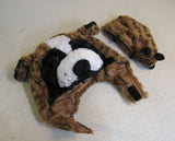 Designer Kids Costume Head Brown/White/Black Furry Velcro Fasten -- New