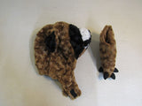 Designer Kids Costume Head Brown/White/Black Furry Velcro Fasten -- New