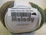 Jo Jo Land Melody Superwash Yarn Multicolored 5 Balls 220 Yards Each 100% Wool -- New