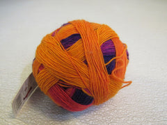 Schoppel Wolle Zuuberball Yarn Ombre 1 Ball 460 Yards Orange/Purple/Pink -- New
