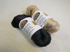 Fiesta Gelato Yarn 2 Skeins 260 Yards Each Multiclored Black and Beige -- New