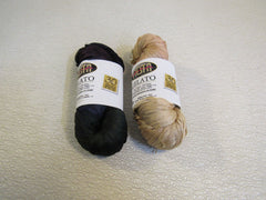 Fiesta Gelato Yarn 2 Skeins 260 Yards Each Multiclored Black and Beige -- New