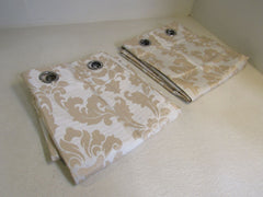 Designer Curtains Lot of 2 84in L x 50in W Cream/Light Beige QC0003 Polyester -- New