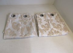 Designer Curtains Lot of 2 84in L x 50in W Cream/Light Beige QC0003 Polyester -- New