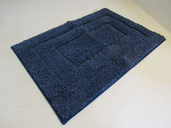 Dexi Sweet Home Bath Rug 24in x 16in Navy Non-Slip Absorbent Polyester -- New