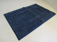 Dexi Sweet Home Bath Rug 24in x 16in Navy Non-Slip Absorbent Polyester -- New