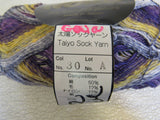 Noro Taiyo Sock Yarn Multicolored 1 Ball 470 Yards Purple/Gold/Gray -- New