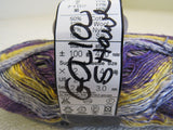 Noro Taiyo Sock Yarn Multicolored 1 Ball 470 Yards Purple/Gold/Gray -- New