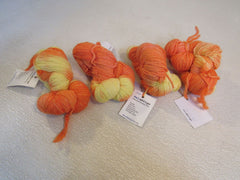 Malabrigo Kettle Dyed Yarn Citrus 4 Skeins 216 Yards Each Orange/Yellow -- New