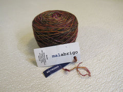 Malabrigo Mechita Yarn Piedras 1 Ball 420 Yards Brown/Green/Magenta/Gold -- New