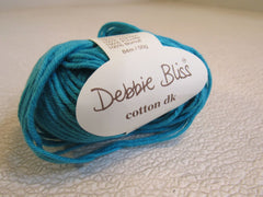 Debbie Bliss Cotton DK Yarn Turquoise 1 Ball 91 Yards 100% Cotton -- New