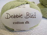 Debbie Bliss Extrafine Cotton DK Yarn Pistachio Green 4 Balls 137 Yards Each -- New