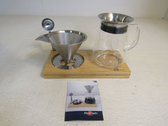 Aquach Pour Over Coffee Maker Silver Stainless Steel -- New