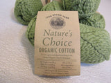 Lion Brand Yarn Natures Choice Organic Cotton Yarn 5 Skeins 150 Yards Each Green -- New