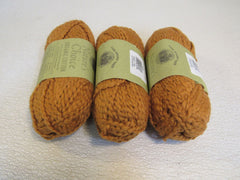 Lion Brand Yarn Natures Choice Organic Cotton Yarn Spice 3 Skeins 150 Yards Each -- New