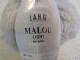Lang Yarns Malou Light Baby Alpaca Yarn Silver 1 Ball 208 Yards -- New
