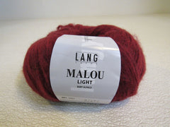 Lang Yarns Malou Light Baby Alpaca Yarn Deep Red 1 Ball 208 Yards -- New