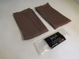 Koufall Rod Pocket Linen Curtains Set of 2 30in x 32in Chocolate Brown Polyester -- New
