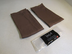 Koufall Rod Pocket Linen Curtains Set of 2 30in x 32in Chocolate Brown Polyester -- New