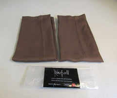 Koufall Rod Pocket Linen Curtains Set of 2 30in x 32in Chocolate Brown Polyester -- New