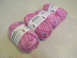 Woolly Jack and Jill DK Yarn Pink/Turquoise 4 Skeins 109 Yards Each -- New